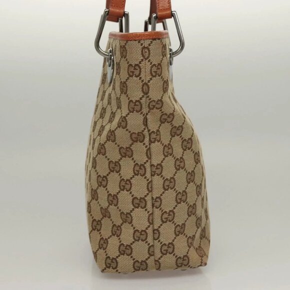 GUCCI GG Canvas Tote Bag Beige Silver 120840 Auth sw1192 - Picture 5 of 15